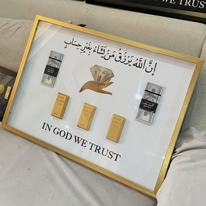خرید تابلو شمش طلا و دلار | تابلو لاکچری ثروت و برکت In God We Trust